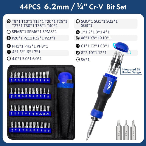 XOOL 200 in 1 Precision Screwdriver Kit - Electronics Repair Tool Magnetic Driver Kit with 164 Bits, Flexible Shaft,