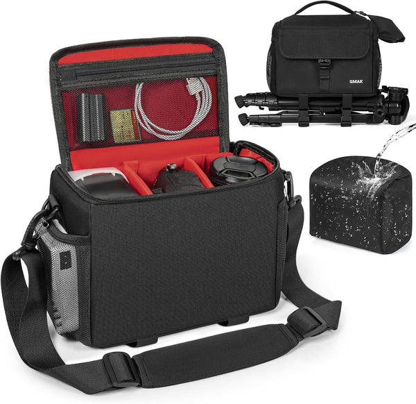 GMAK Waterproof Camera Bag for Photographers, Anti-shock Camera Shoulder Bags with Water-resistant Rain