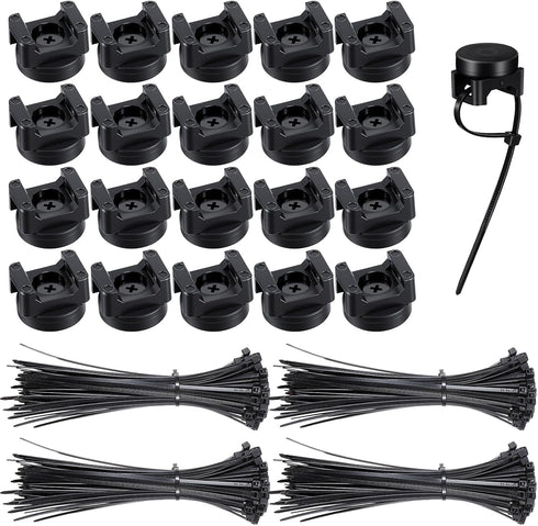 Molain Magnetic Zip Tie Mounts, 20Pcs Magnetic Clips with 100Pcs Magnetics Cable Ties,