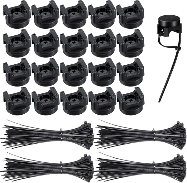 Molain Magnetic Zip Tie Mounts, 20Pcs Magnetic Clips with 100Pcs Magnetics Cable Ties,