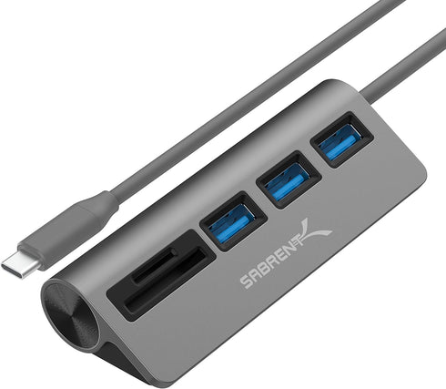 SABRENT USB-C 3.0 Hub, 5-in-1 USB SD Card Reader, SD & TF Dual