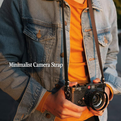 Evergreen Genuine Leather Slim Minimalist Neck Shoulder Camera Strap
