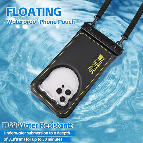 Waterproof Phone Pouch - IP68 Floating Case for iPhone 15/14/13/12/11 Pro Max Plus Up to 6.8'' | Cellphone Dry Bag
