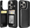 Arae Wallet Case with Card Holder for iPhone 15 Pro - Compatible for iPhone 15 Pro 6.1 inch, Black PU Leather Back Flip