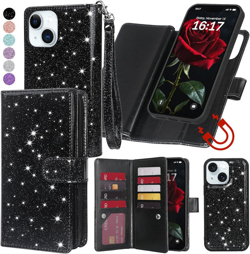 Varikke for iPhone 13 Wallet Case Detachable with Card Holder for Women Girls,