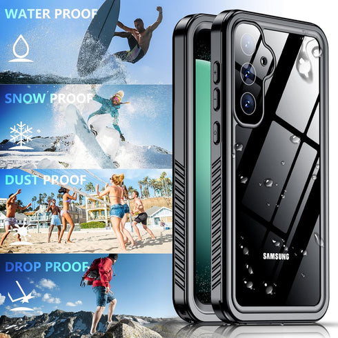 SPIDERCASE Waterproof Case for Samsung Galaxy S23 FE, Military Shockproof, Black