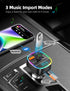 Nulaxy Bluetooth FM Transmitter for Car, Dual USB Charging Adapter with Hands-Free Calling and 7 Colors LED