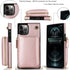 Asuwish iPhone 12 Pro Max Wallet Case: Leather Flip Cover with Zipper Card Holder, Screen Protector, Stand - Rose Gold.