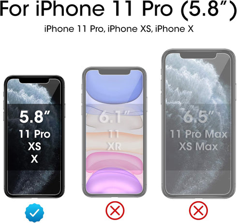 amFilm Glass Screen Protector for iPhone 11 Pro, iPhone XS/X with Easy Installation Tray, Tempered Glass, 3 Pack