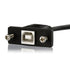 3 Ft Panel Mount USB Cable B to B - 1 Pack, 1 X Type B Male, 1 X Type B Female, Nickel Plated, Black