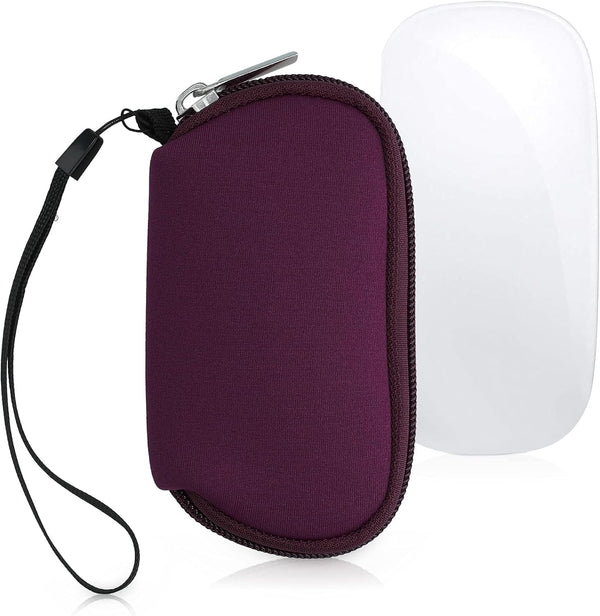 kwmobile Neoprene Case for Apple Magic Mouse 1/2, Soft Pouch Carry Bag, Berry