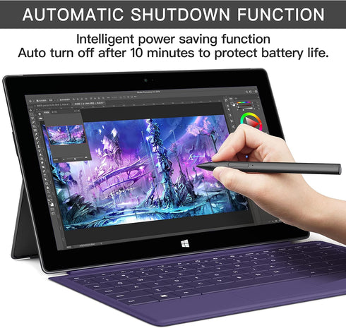 Stylus with Palm Rejection, 4096 Pressure Sensitivity, Compatible with Surface Pro X/8/7+/7/6/5/4/3, Rechargeable