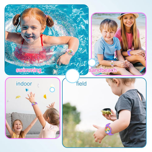 Waterproof Airtag Bracelets for Kids, 2 Pack Soft Silicone Hidden Wristband, Lightweight GPS Tracker Holder