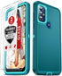 LeYi Moto G Play 2023 Case: Heavy Duty 3-in-1 Military Grade, Teal, with 2 PCS Tempered Glass Screen Protectors.
