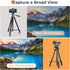 64” Phone&Tablet Tripod, Aureday Cell Phone Tripod for iPhone with Wireless Remote, Extendable Stand for Video