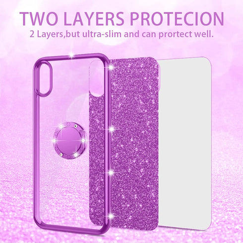 nancheng Luxury Cute Soft TPU Glitter Phone Case for Samsung A53 5G, with Ring Kickstand, Shockproof Protective Case