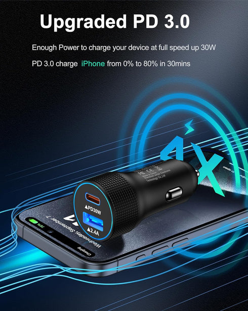 Pixel 9 8 Pro Fast Car Charger USB C Cigarette Lighter Adapter 5.4A, Compatible with Google 8/7a/7/7 Pro/6/6a/6 Pro