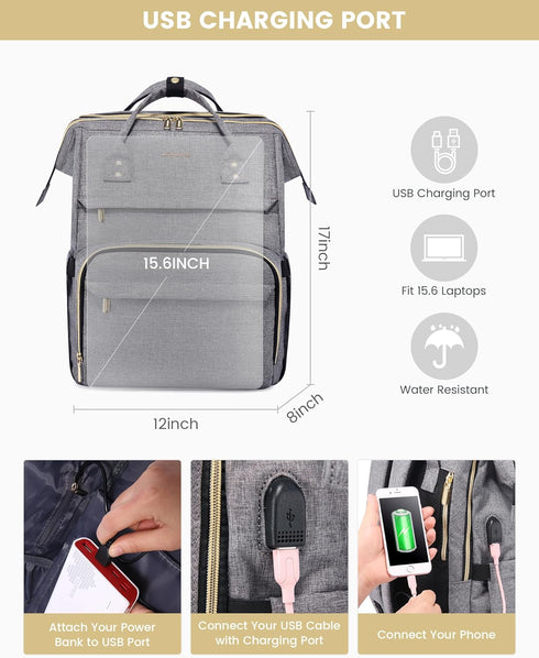 Backpack 15.6 Inch Backpack Backpack LOVEVOOK Laptop for Women, Travel with Laptop Compartment, Water Resistant Work