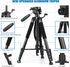 VICTIV 74” Camera Tripod, Heavy Duty Aluminum Stand for Camera and Phone, Compatible with DSLR, Carry Bag Included