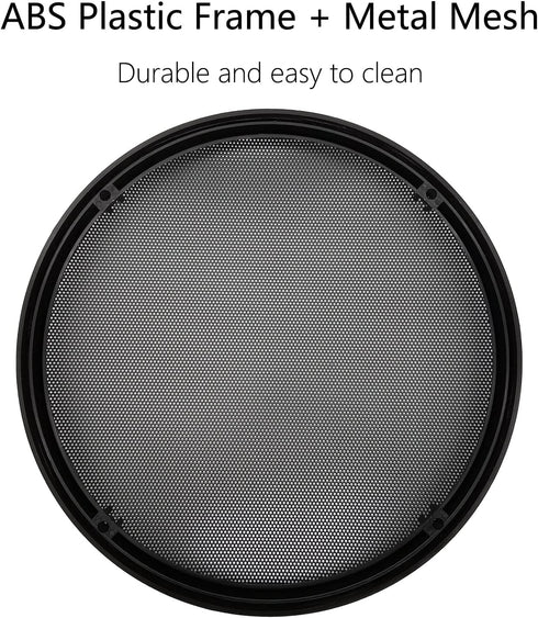 10" Speaker Grill Covers, Car Speaker Subwoofer Guard Protector, ABS Plastic Frame with Metal Mesh, Black (2 Pcs)