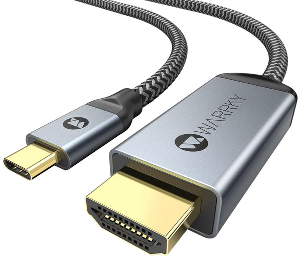 Warrky USB C to HDMI Cable 4K, 3.3ft Braided High Speed Thunderbolt 3 to HDMI Adapter for iPad, MacBook, Galaxy
