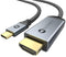 Warrky USB C to HDMI Cable 4K, 3.3ft Braided High Speed Thunderbolt 3 to HDMI Adapter for iPad, MacBook, Galaxy
