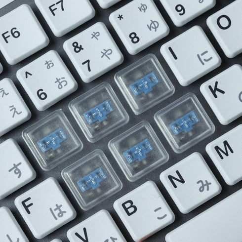 Chocfox Keycaps Low Profile PBT Keycaps for Kailh Chocolate Switch Mechanical Keyboard (Frosted Transparent White,