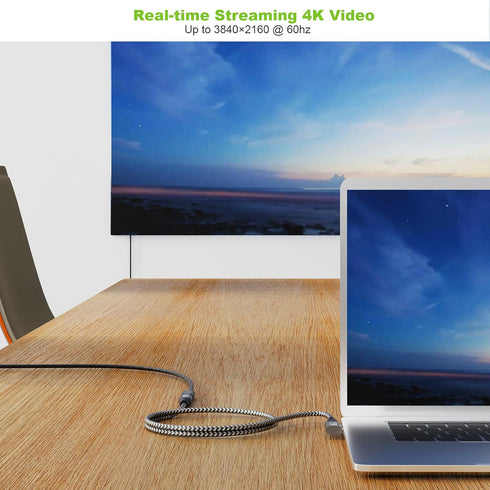 USB Type C Video Extension Cable, (6.6ft/2M/20Gbps/100W), 90 Degree USB C 3.2 Extender Fast Transfer Charging Compatible