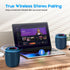 Portable Bluetooth Speaker, BT5.3 Wireless 20W Bass Speaker with Multi LED Light Modes, IPX6 Waterproof, 16H Playtime
