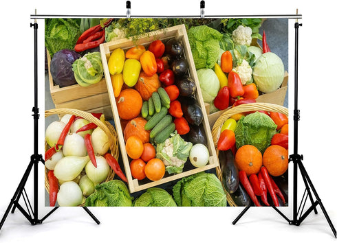 KeyWork 10x7ft Commercial Restaurant Food Photography Backdrop,Professional Cafe Interior Scene,Fresh Produce Display