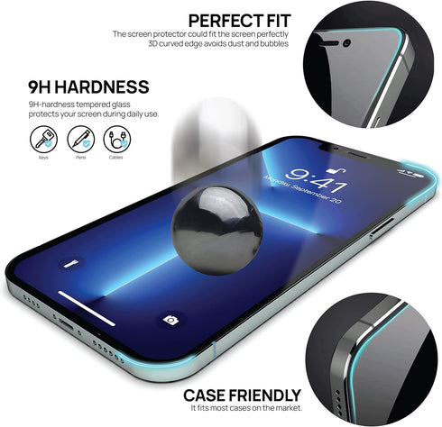 IceSword Privacy Screen Protector for iPhone 14 Pro Max (6.7 inch), Shatterproof Tempered Glass Film, Anti-Spy