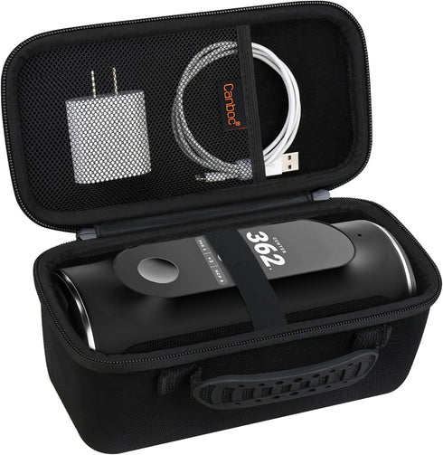 Canboc Hard Carrying Case for Blue Tees Golf Player+ GPS Speaker, Black, with Mesh Pocket for Charging Cable