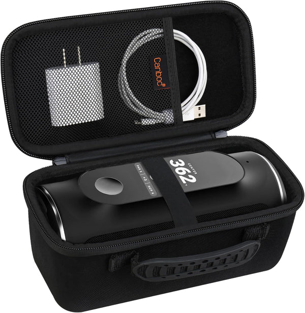 Canboc Hard Carrying Case for Blue Tees Golf Player+ GPS Speaker, Black, with Mesh Pocket for Charging Cable