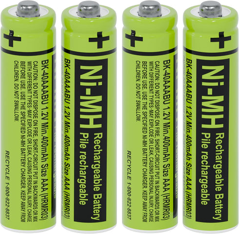 RocketBus 4 BK-40AAABU 1.2V 400mAh Ni-MH Rechargeable Battery Packs for Panasonic Cordless Phone