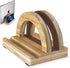 Premium Wood Vertical Laptop Stand - Adjustable Bamboo Holder for MacBook, Dell, HP, Space-Saving Desktop Organizer