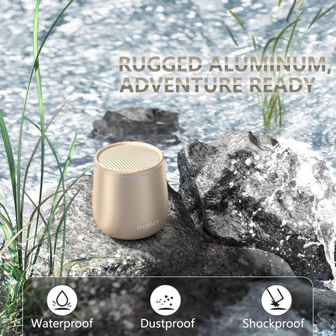 INSMY Small Bluetooth Speaker, Waterproof Mini Portable Wireless Speaker with Punchy Bass, Handheld Pocket Size