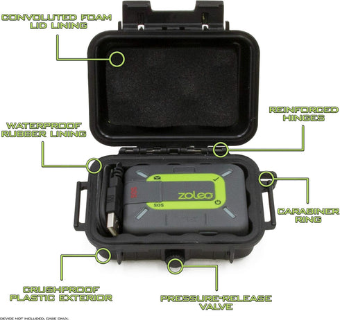 CASEMATIX Protective Travel Case Compatible with ZOLEO Satellite Communicator - Crushproof & Waterproof Case for