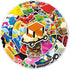 Dslalaly 51 PCS Reusable Cartoon Building Block Stickers - Waterproof Decals for Water Bottles, Laptops & Scrapbooking