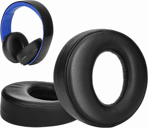 SOULWIT Replacement Ear Pads for Sony Gold Wireless Playstation PS4 Headset, Earpads Cushions for 2014 Version (Model