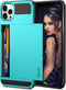 Vofolen iPhone 12 Pro Max Case, 5G Wallet Cover with Credit Card Holder Slot, Anti-Scratch Dual Layer Sky Blue