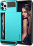 Vofolen iPhone 12 Pro Max Case, 5G Wallet Cover with Credit Card Holder Slot, Anti-Scratch Dual Layer Sky Blue