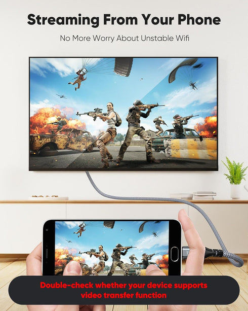 Highwings 6ft USB C to HDMI Cable, 4K@60Hz, Compatible with iPhone 15 Pro/Max, MacBook Pro/Air 2023