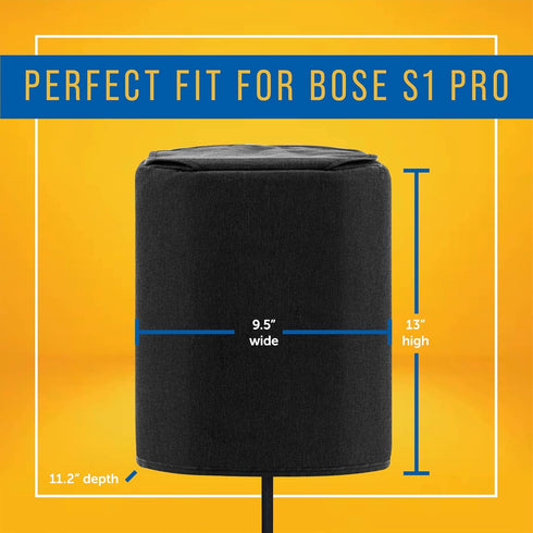 Maplefield Speaker Cover - Padded Case with Handle Flap for Bose S1 Pro Bluetooth Speakers (Black)