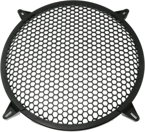 RLECS 12 Inch SubWoofer Plastic Mesh Cover with 4PCS Grill Clamps and Screws, Black Video Accessories