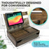 Nightstand Organizer - Bedside Holder for 2 Cellphones or 1 Tablet, Smart Watches, Headphones, Ideal Gifts for Men