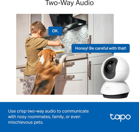 Tapo 2K 2-Way C220) TP-Link QHD Pan/Tilt Security Camera for Pet Camera, Baby Monitor, Motion Detection, Motion