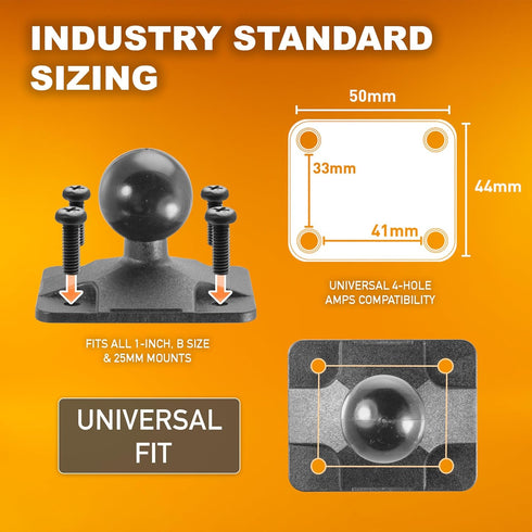 iBOLT 7" 11" Commercial 1 inch 25mm TabDock Bizmount AMPs - Heavy Duty Drill Base Tablet Holder/Mount for All