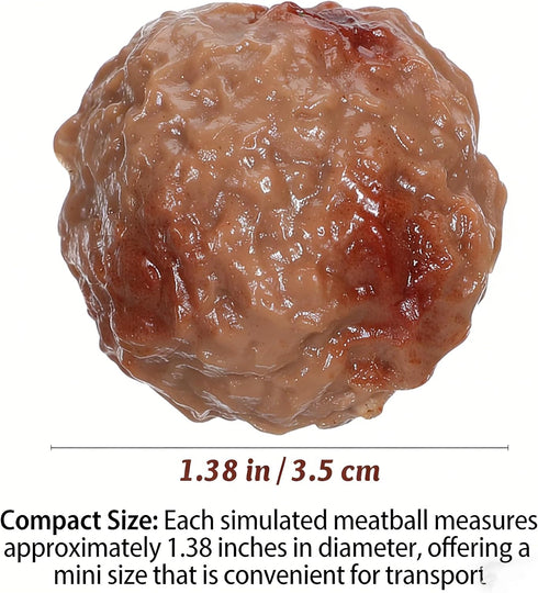 VOSCHOIX 16Pcs Realistic Artificial Meatballs, Simulated Beef Balls Beef Meatball Restaurant Prop PVC Realistic Food