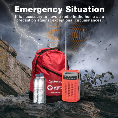 Goodes Portable AM FM Radio with Loud Speaker, Headphone Jack, 2AA Battery Operated for Long Range Reception, Pocket
