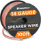 InstallGear 14 Gauge Wire AWG Speaker Wire (100ft - Clear) for Car and Home Theater Speakers
